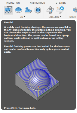 The Fusion360 help widget will give you more context to pick the most relevant CNC milling operation